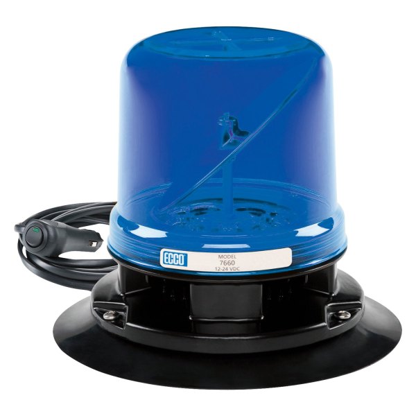 ECCO® - 7.2" 7660 RotoLED™ Series Vacuum/Magnet Mount Hybrid Blue LED Beacon Light