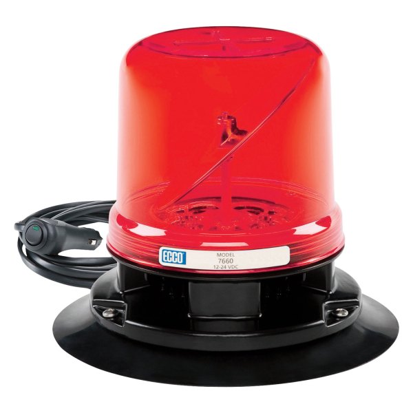 ECCO® - 7.2" 7660 RotoLED™ Series Vacuum/Magnet Mount Hybrid Red LED Beacon Light
