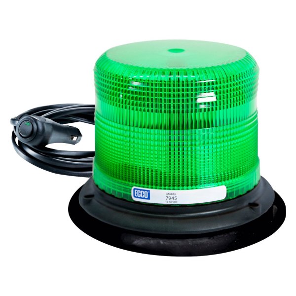 ECCO® - 5.6" 7945 Series Pulse™ II Vacuum/Magnet Mount Low Profile Green LED Beacon Light