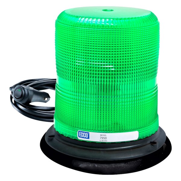 ECCO® - 7.5" 7950 Series Pulse™ II Vacuum/Magnet Mount Medium Profile Green LED Beacon Light