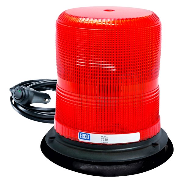 ECCO® - 7.5" 7950 Series Pulse™ II Vacuum/Magnet Mount Medium Profile Red LED Beacon Light