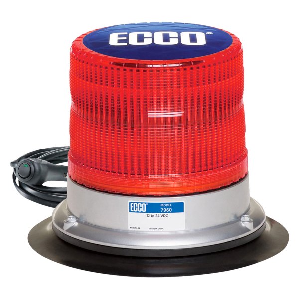 ECCO® - 6.4" 7960 Pulse™ Series Vacuum/Magnet Mount Red LED Beacon Light