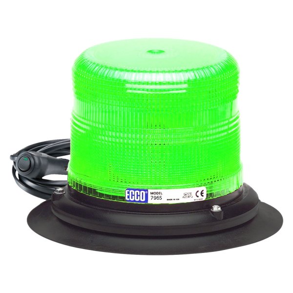 ECCO® - 5.6" 7965 Series Pulse™ II Vacuum/Magnet Mount Low Profile Green LED Beacon Light