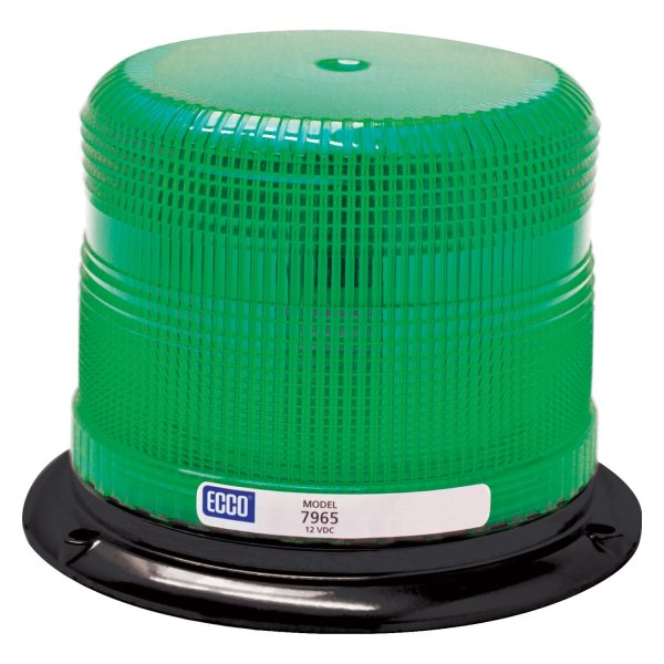 ECCO® - 4.9" 7965 Series Pulse™ II 3-Bolt/1"-Pipe Mount Low Profile Green LED Beacon Light