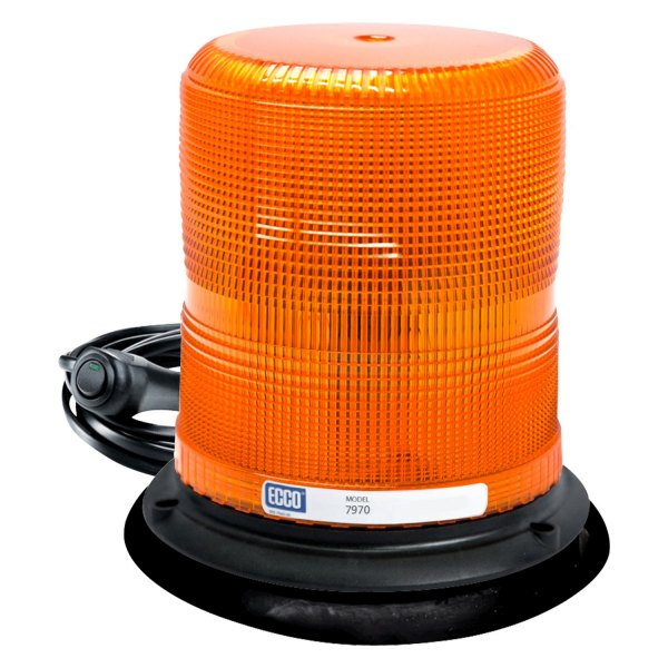 ECCO® - 7.6" 7970 Series Vacuum/Magnet Mount Medium Profile Amber LED Beacon Light