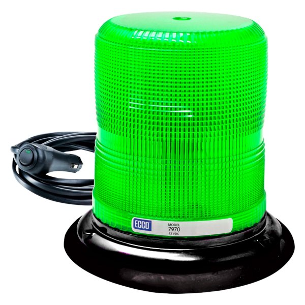 ECCO® - 7.6" 7970 Series Vacuum/Magnet Mount Medium Profile Green LED Beacon Light