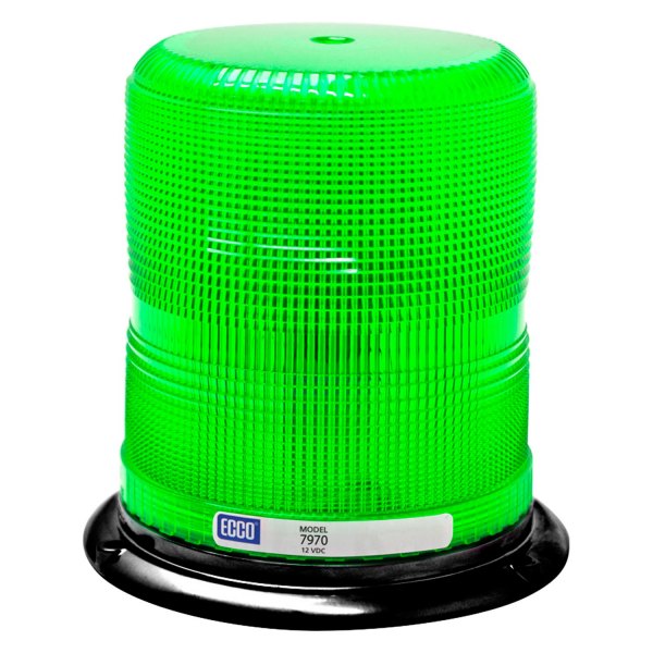 ECCO® - 6.8" 7970 Series 3-Bolt/1"-Pipe Mount Medium Profile Green LED Beacon Light