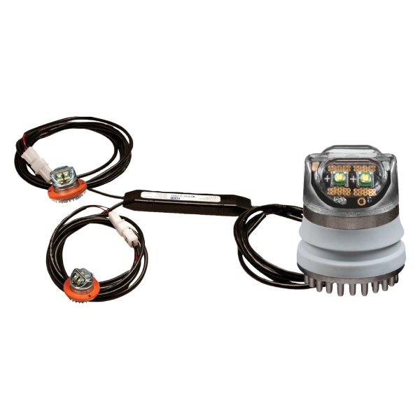 ECCO® - 6.5" 9031 Series Hide-A-LED™ Plug-In Mount Dual Head Amber LED Hideaway Strobe Light Kit