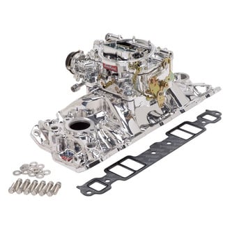 Edelbrock® - Performer® EPS Single-Quad Satin Intake Manifold and Carburetor Kit