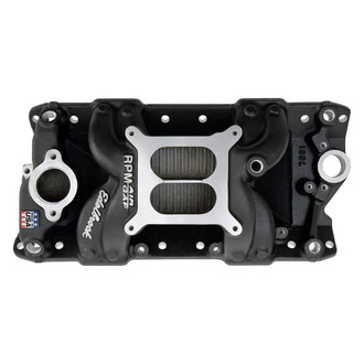 Edelbrock® - RPM Air Gap® Black Dual Plane Intake Manifold