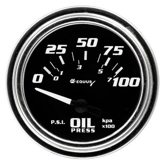 Equus® - 7000 Series 2" Electrical Oil Pressure Gauge, Chrome, 100 PSI