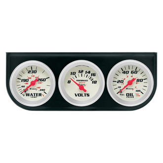 Equus® - 8000 Series 2" 3-Gauge Panel (Water Temp/Volt/Oil Pressure), Chrome