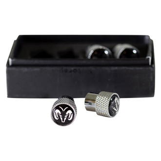 Eurosport Daytona® - Chrome Knurled Wheel Valve Stem Caps With Dodge Logo