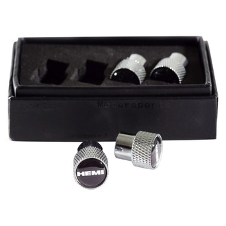 Eurosport Daytona® - Chrome Knurled Wheel Valve Stem Caps With Hemi Word