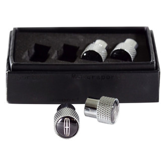 Eurosport Daytona® - Chrome Knurled Wheel Valve Stem Caps With Lincoln Logo