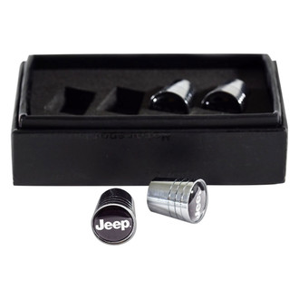 Eurosport Daytona® - Chrome Tapered Wheel Valve Stem Caps With Jeep Word