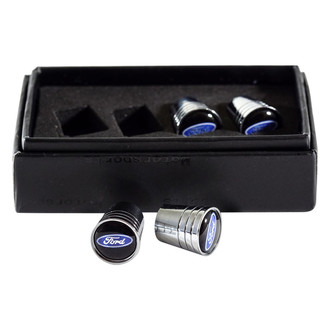 Eurosport Daytona® - Chrome Tapered Wheel Valve Stem Caps With Ford Logo