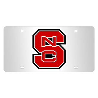 Eurosport Daytona® - NCAA Black / Red License Plate with North Carolina State