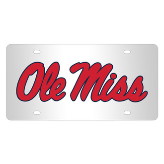 Eurosport Daytona® - NCAA Polished License Plate with Mississippi Ole Miss