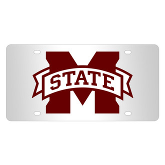 Eurosport Daytona® - NCAA Polished License Plate with Mississippi State Bulldogs