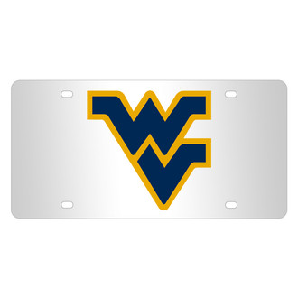 Eurosport Daytona® - NCAA Polished License Plate with West Virginia Mountaineers