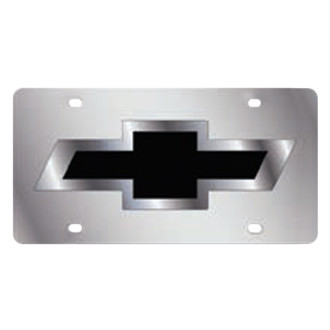 Eurosport Daytona® - Polished License Plate with Black / Silver Chevrolet New Emblem