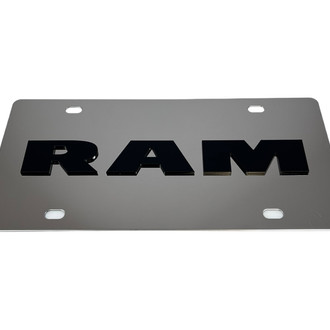 Eurosport Daytona® - MOPAR Polished License Plate with Black Ram Logo