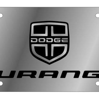 Eurosport Daytona® - MOPAR Polished License Plate with Black / Red Durango New Logo and Emblem