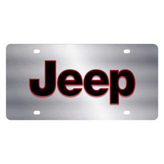 Eurosport Daytona® - MOPAR Polished License Plate with Red Jeep Logo