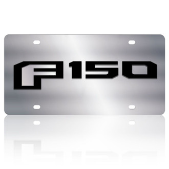 Eurosport Daytona® - Ford Motor Company Polished License Plate with Style 2 Black F-150 Badge New Logo