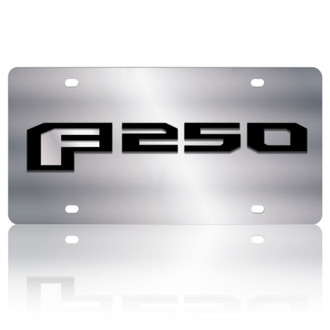 Eurosport Daytona® - Ford Motor Company Polished License Plate with Style 2 Black F-250 Badge