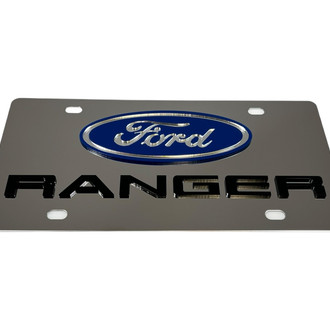 Eurosport Daytona® - Ford Motor Company Polished License Plate with Black Ranger Logo and Ford Emblem
