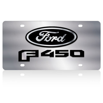 Eurosport Daytona® - Ford Motor Company Polished License Plate with Blue F-450 Logo and Ford Emblem