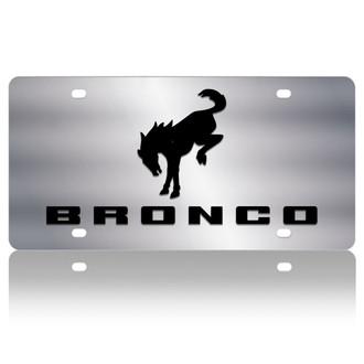 Eurosport Daytona® - Polished License Plate with Black Bronco Logo and Word