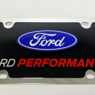Eurosport Daytona® - Ford Motor Company Black License Plate with Silver / Red Ford Performance Logo and Ford Emblem