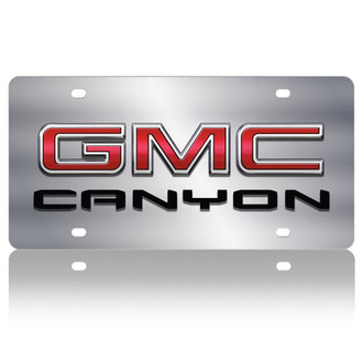 Eurosport Daytona® - GM Polished License Plate with Black GMC Canyon New Logo