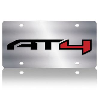 Eurosport Daytona® - GM Polished License Plate with Black GMC AT4 Logo
