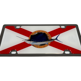 Eurosport Daytona® - Flags Style License Plate with Florida Flag Sailfish