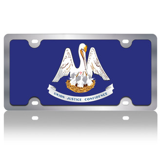Eurosport Daytona® - Flags Style License Plate with Louisiana