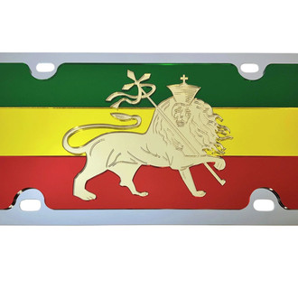 Eurosport Daytona® - Flags Style License Plate with Lion Of Judah