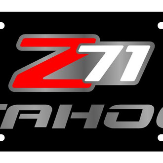 Eurosport Daytona® - GM Black License Plate with Silver Tahoe Z71 Logo
