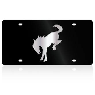 Eurosport Daytona® - Lazertag Black License Plate with Polished Bronco Logo