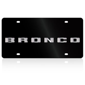 Eurosport Daytona® - Lazertag Black License Plate with Polished Bronco Word