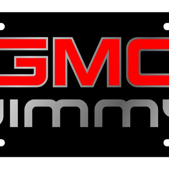 Eurosport Daytona® - GM Lazertag Black License Plate with Silver GMC Terrain Logo