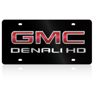 Eurosport Daytona® - GM Black License Plate with Silver GMC Denali HD Logo