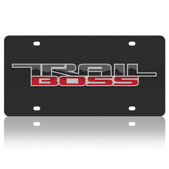 Eurosport Daytona® - GM Black License Plate with Silver Trail Boss Logo