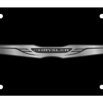 Eurosport Daytona® - MOPAR Black License Plate with Silver Chrysler New Logo