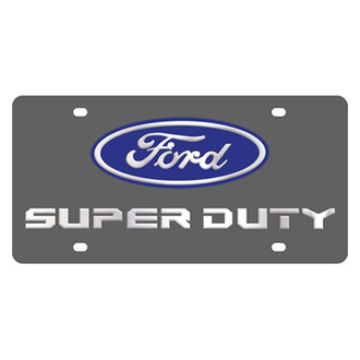 Eurosport Daytona® - Ford Motor Company Black License Plate with Silver Super Duty New Logo and Blue Ford Emblem