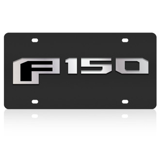 Eurosport Daytona® - Ford Motor Company Black License Plate with Style 2 Silver F-150 Badge New Logo