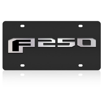 Eurosport Daytona® - Ford Motor Company Black License Plate with Style 2 Silver F-250 Badge
